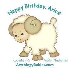 Happy Birthday, Aries! copyright Marian Buchanan, AstrologyBabies.com